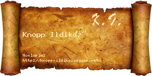 Knopp Ildikó névjegykártya