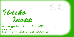 ildiko knopp business card